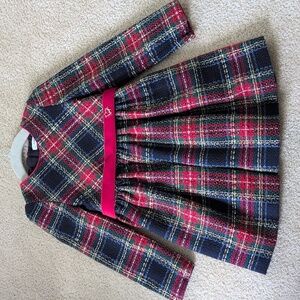 Mayoral Navy Dress with Red velvet Belt, 3t